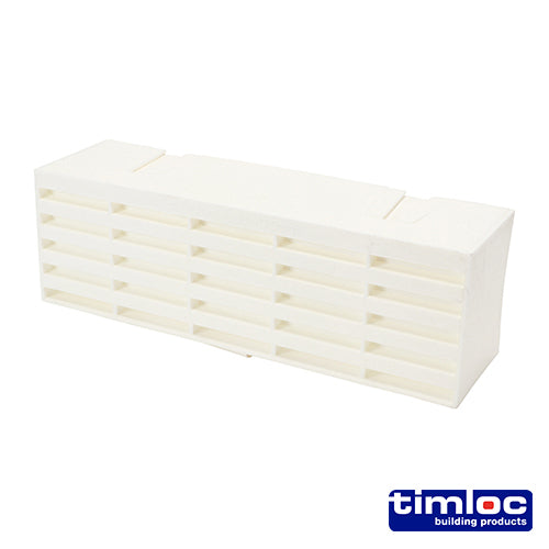 Airbrick Vent – Plastic (White) – 215 × 69 × 60mm – Pack of 20