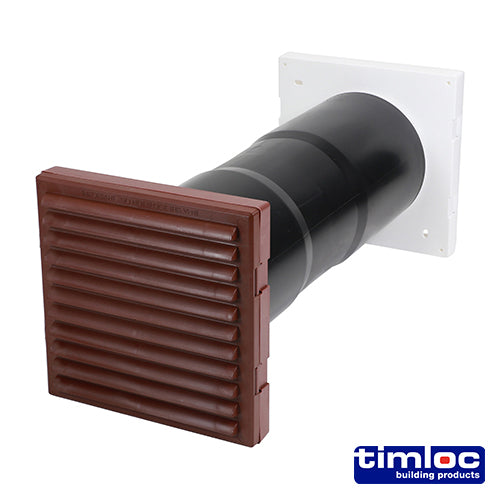 Aero Core Through Wall Vent Set with Baffle – Brown – 127 × 350mm