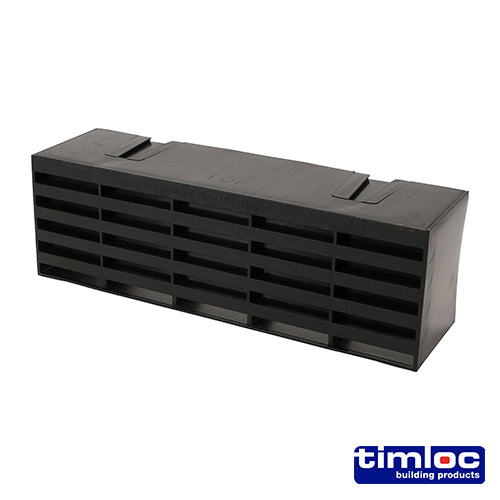 Airbrick Vent – Plastic (Black) – 215 × 69 × 60mm – Pack of 20