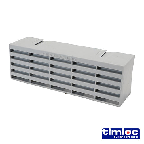 Airbrick Vent – Plastic (Grey) – 215 × 69 × 60mm – Pack of 20