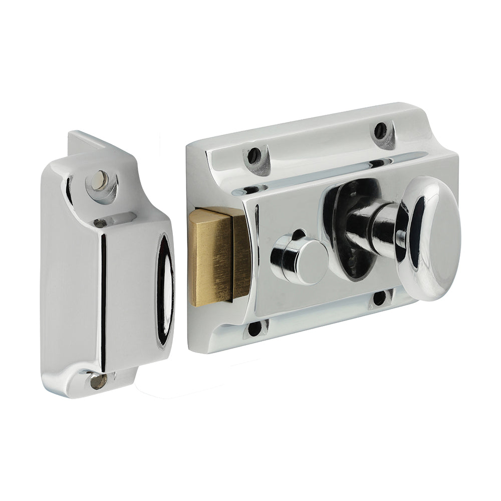 Traditional Nightlatch – Chrome (91mm Case / 60mm Backset)