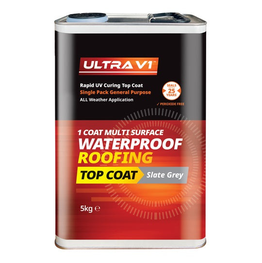 Ultra V1 Waterproof Roofing Top Coat - Rapid UV Curing - 2.5/5kg