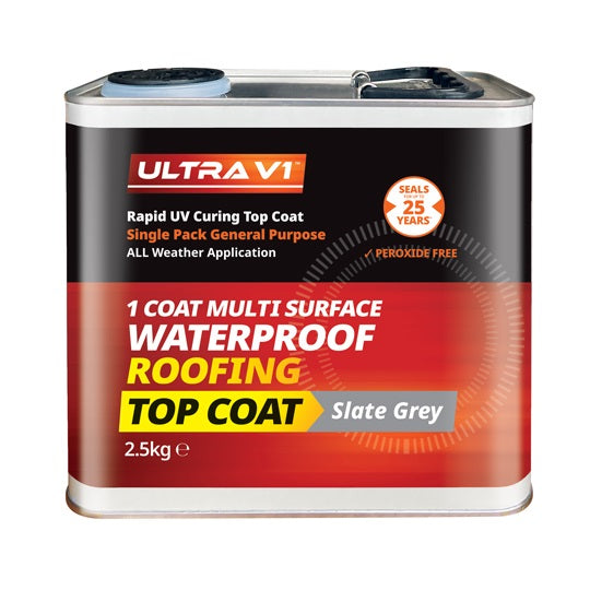 Ultra V1 Waterproof Roofing Top Coat - Rapid UV Curing - 2.5/5kg