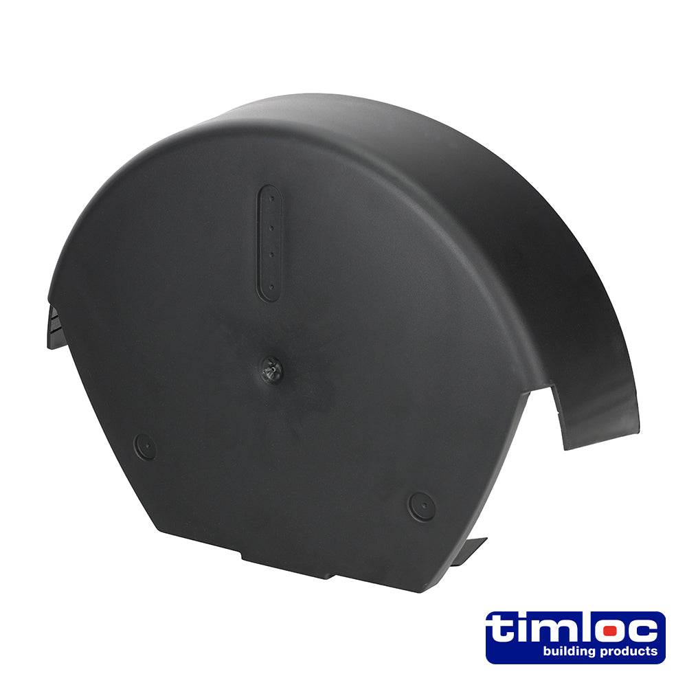 Universal ½ Round Verge End Cap – Black – 280 × 145mm