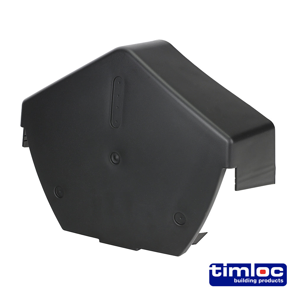 Universal Angled Dry Verge End Cap – Black – 260 × 145mm