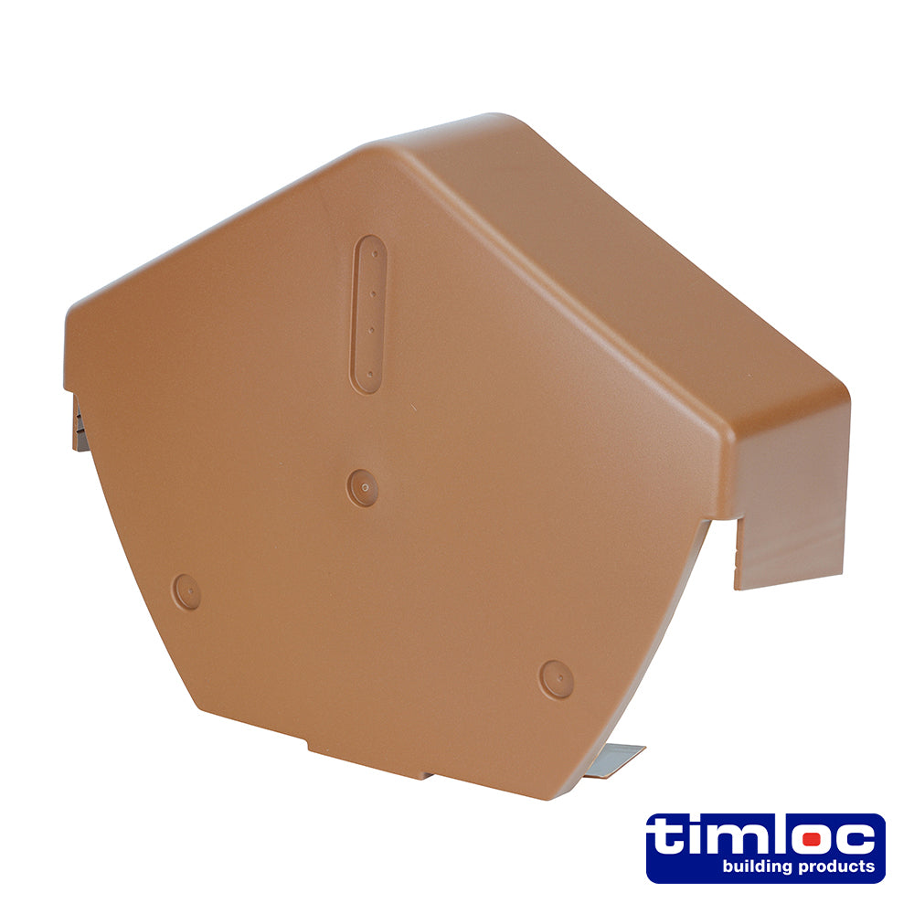 Universal Angled Dry Verge End Cap – Terracotta – 260 × 145mm