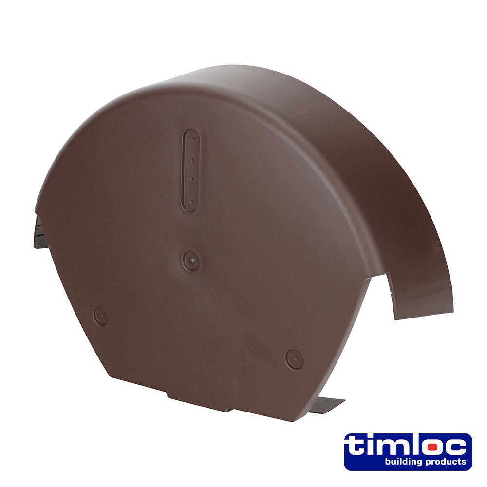 Universal ½ Round Verge End Cap – Brown – 280 × 145mm