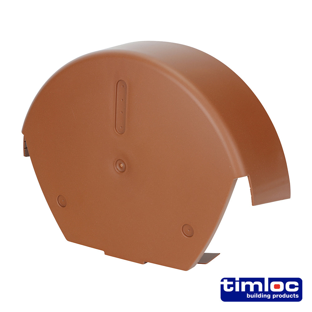Universal ½ Round Verge End Cap – Terracotta – 280 × 145mm