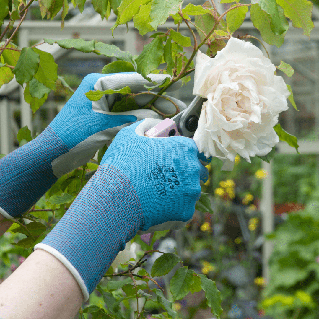 SHOWA 370 Blue Lightweight Gardening Multi Purpose Grip Safety Gloves