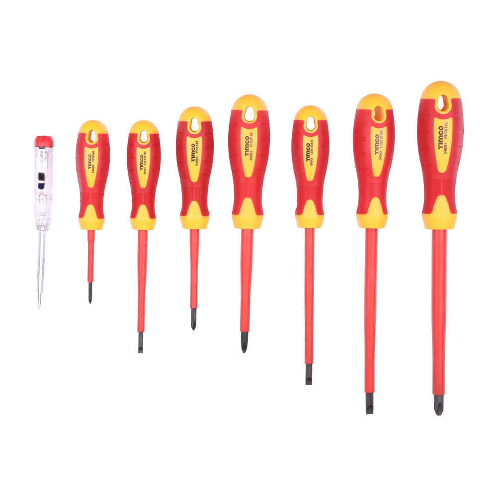 VDE Screwdriver Set – 8 Piece with Voltage Tester