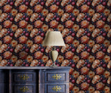 Valentina Dark Peony Floral Wallpaper