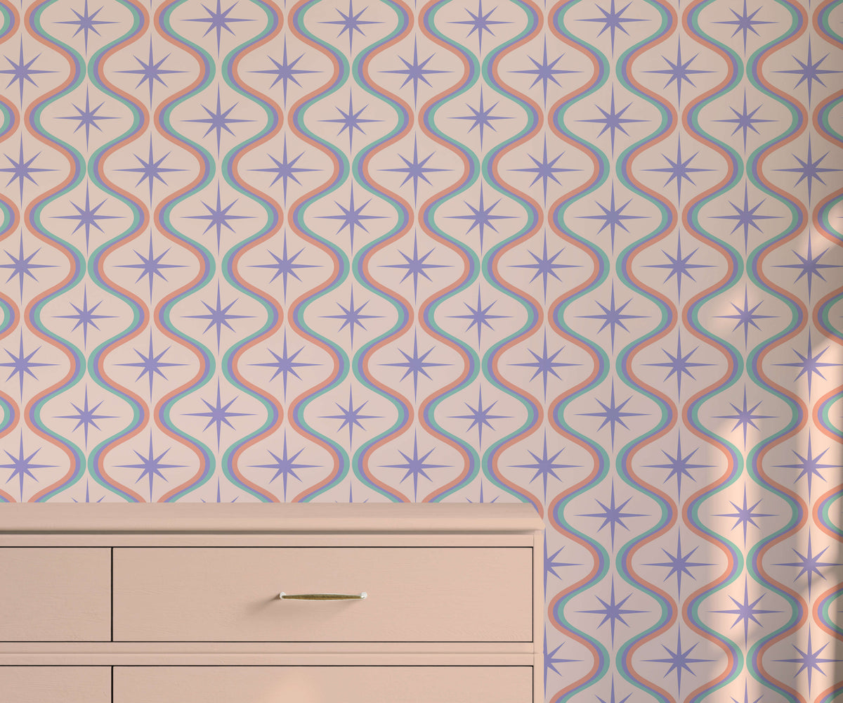 Vegas Blast Past Retro Pastel Wallpaper