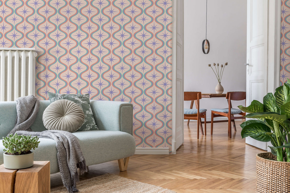 Vegas Blast Past Retro Pastel Wallpaper