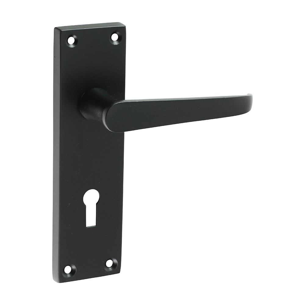 Polytec D Paimnt Routed Handle Victorian Straight Lock Door Handle – Matt Black - 152 × 43 – DIY Refurb
