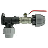 Wall Flange Kit 32mm MDPE + Lever Valve + 32mm MDPE Joiner