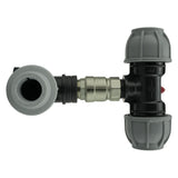 Wall Flange Kit 32mm MDPE + Lever Valve + 32mm MDPE Tee