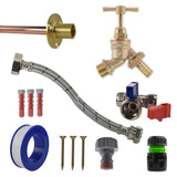 Brass Barbed Bib Tap STANDARD Connection Kit