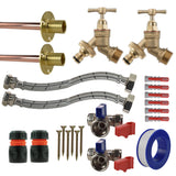 Brass Quick Connect Bib Tap STANDARD Connection Kit x2