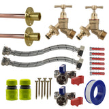 Brass Quick Connect Bib Tap STANDARD Connection Kit x2