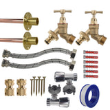 Brass Quick Connect Bib Tap FULL Connection Kit x2