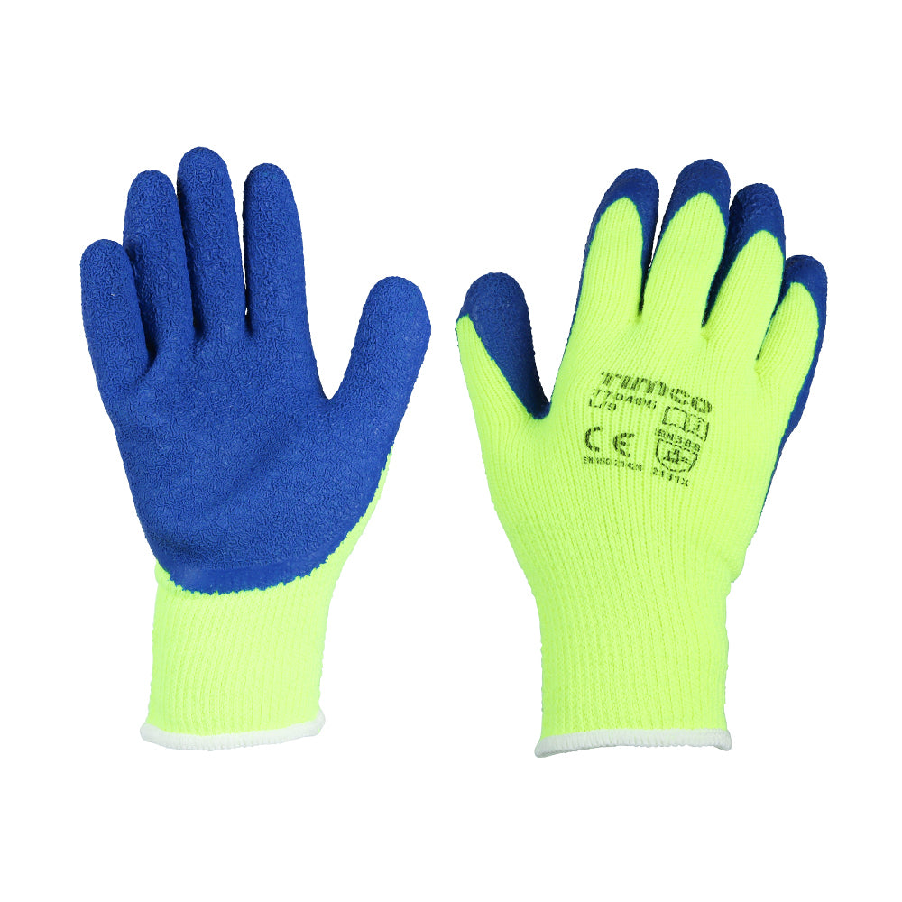 Warm General Handling Grip  Gloves – Crinkle Latex Coated Polyester
