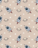 Explorer Designed Rockets Planets Stars Wallpaper