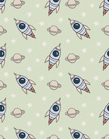 Explorer Designed Rockets Planets Stars Wallpaper