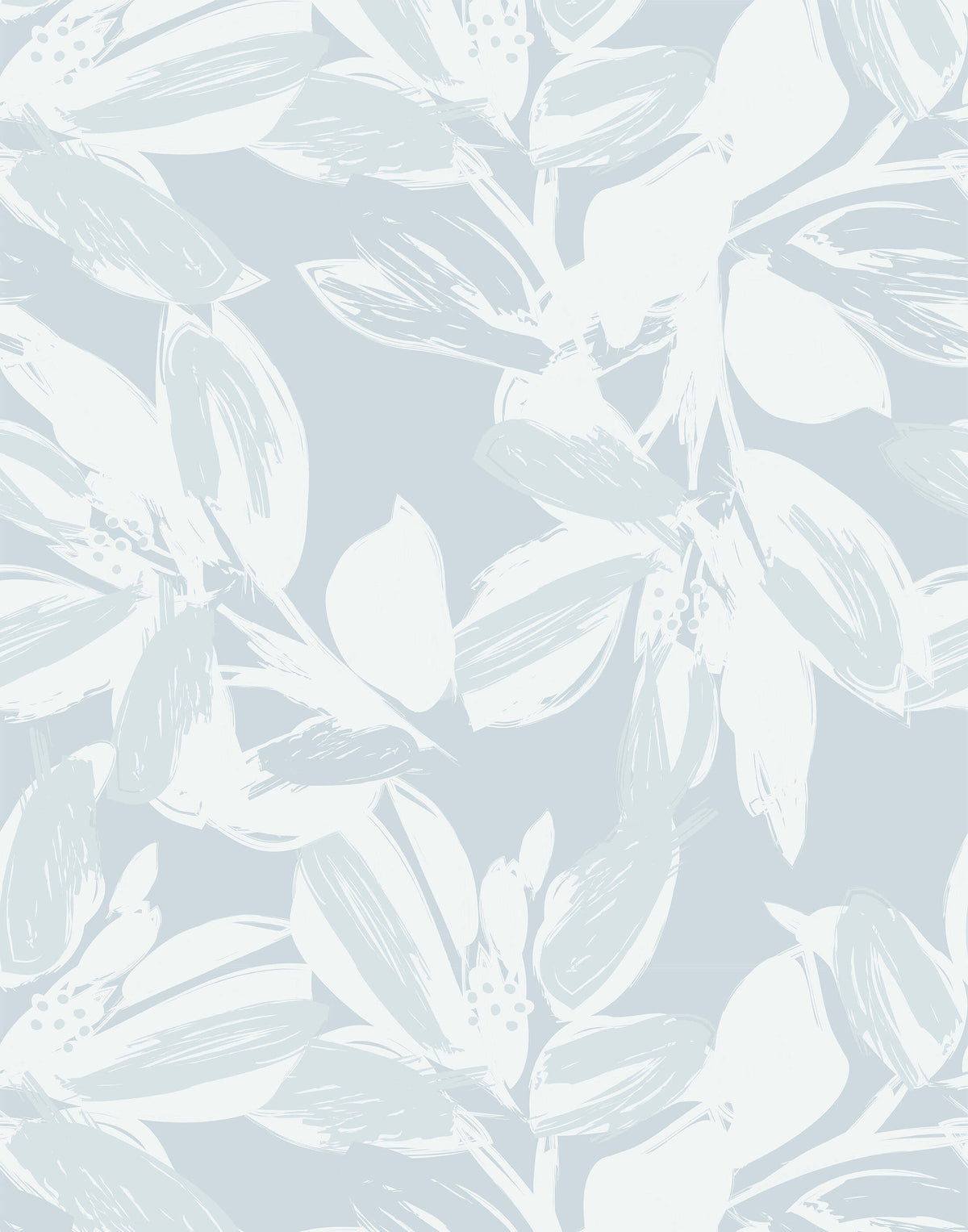 Pitch Abstract Painted Floral Wallpaper