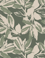Pitch Abstract Painted Floral Wallpaper