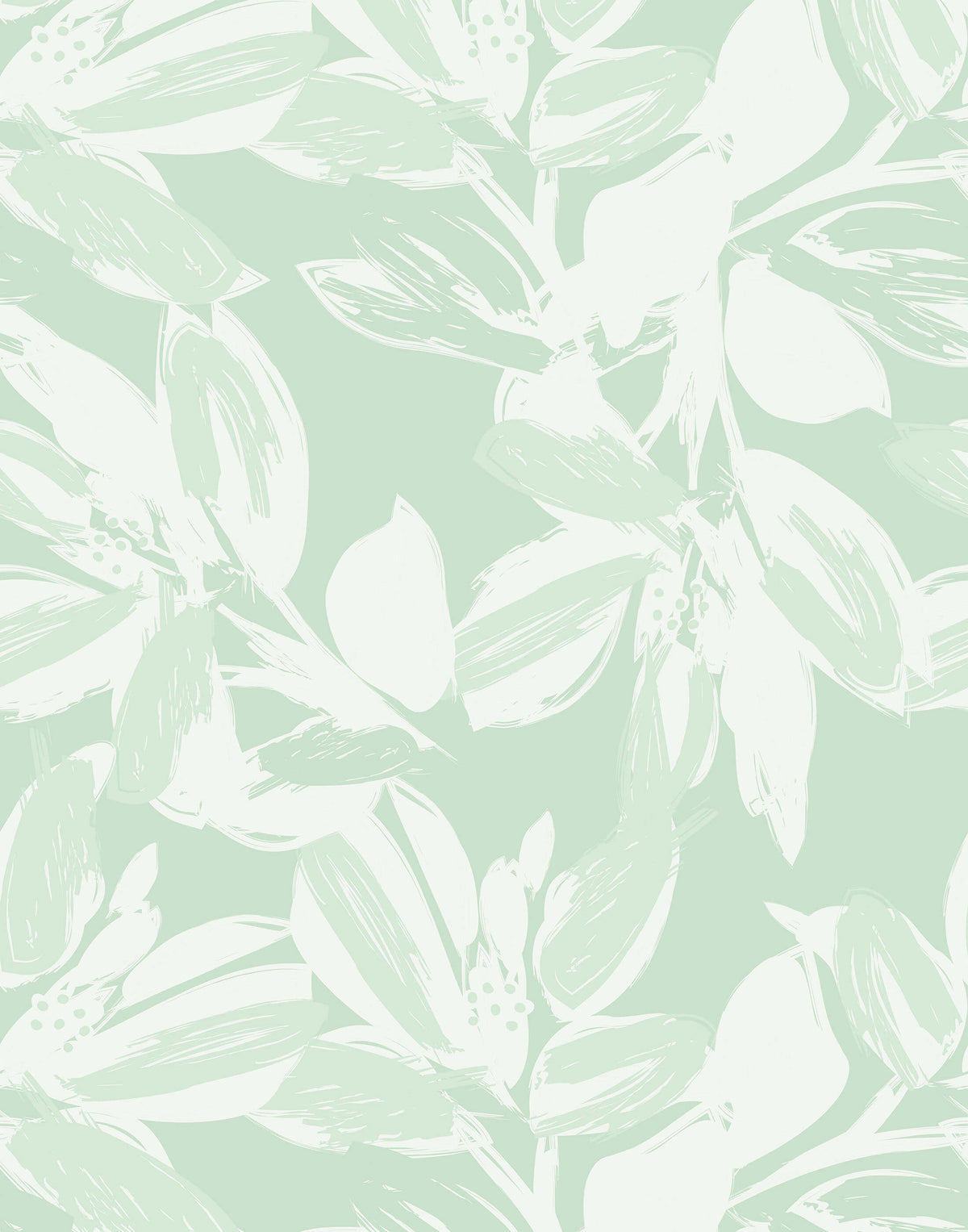 Pitch Abstract Painted Floral Wallpaper
