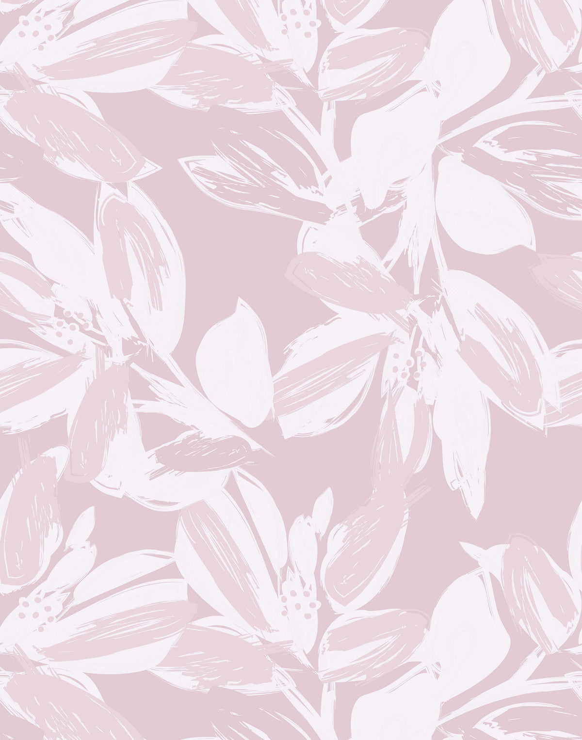 Pitch Abstract Painted Floral Wallpaper