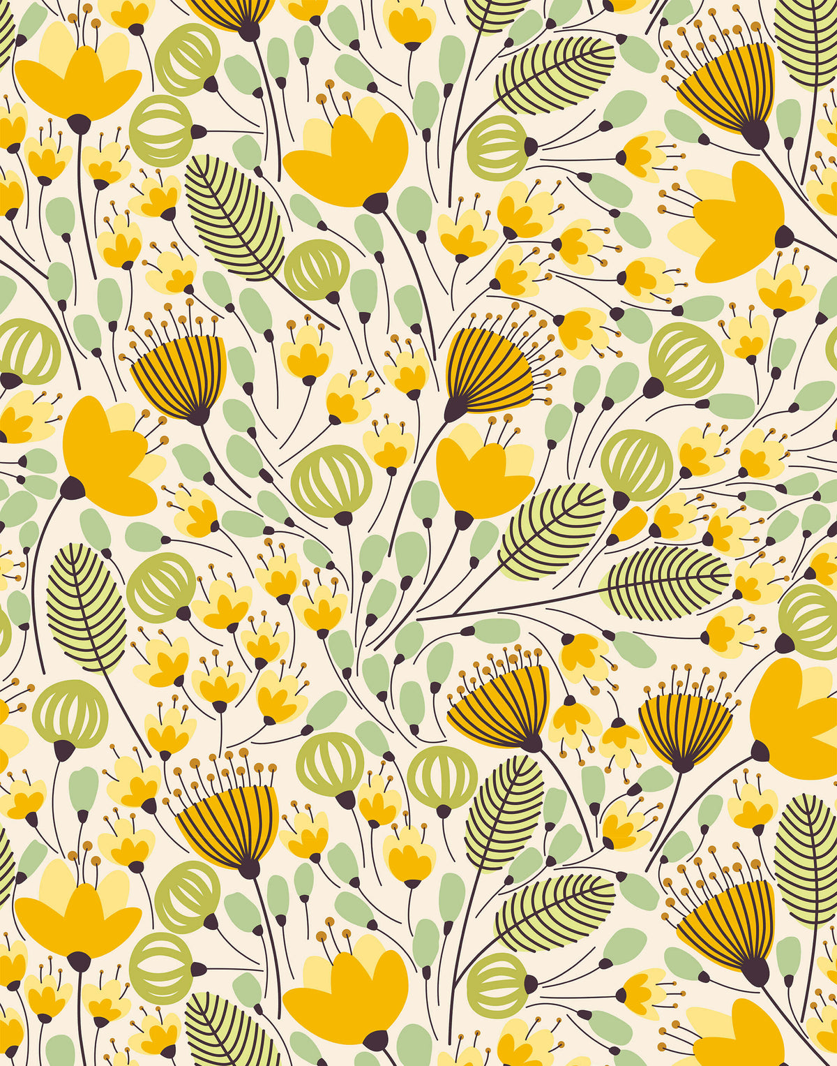 Spencer Fun Retro Floral Wallpaper