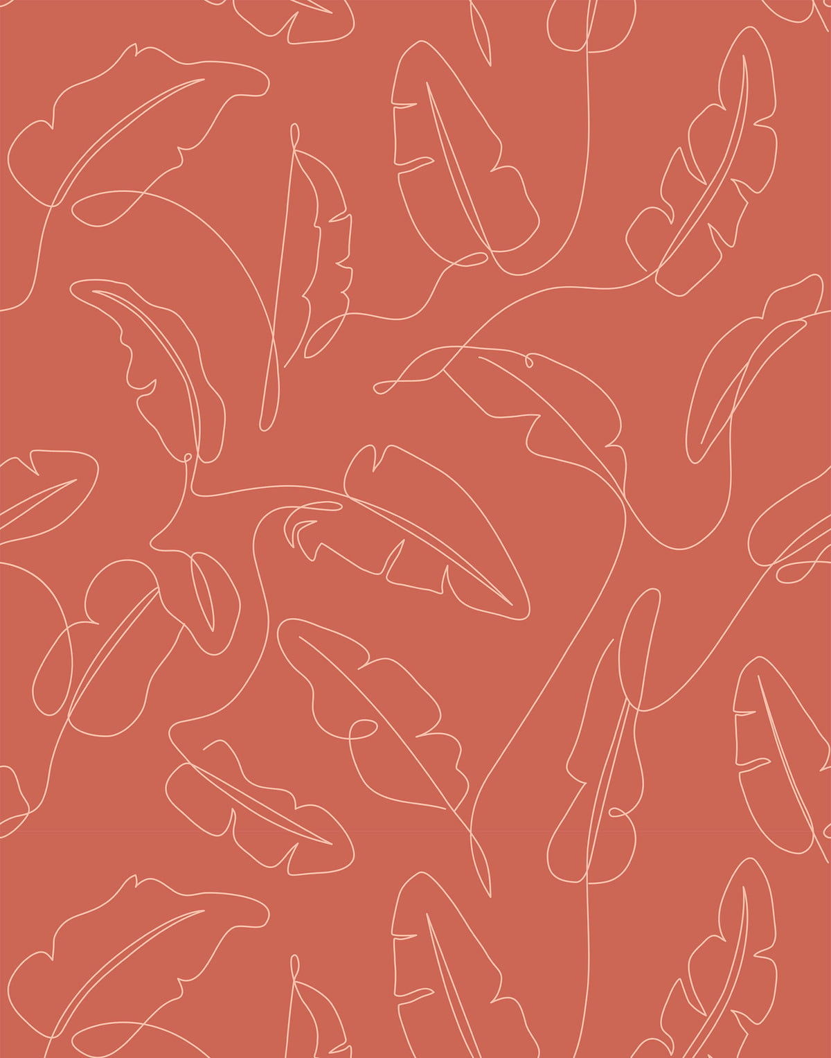 Freya Drawn Art Minimalist Leaf Wallpaper