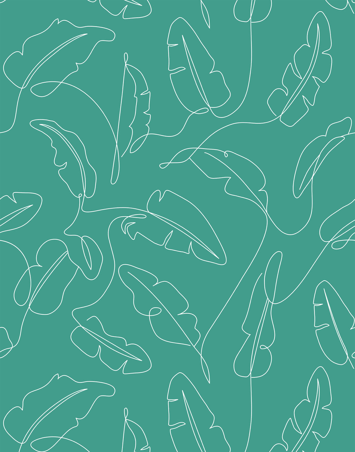 Freya Drawn Art Minimalist Leaf Wallpaper