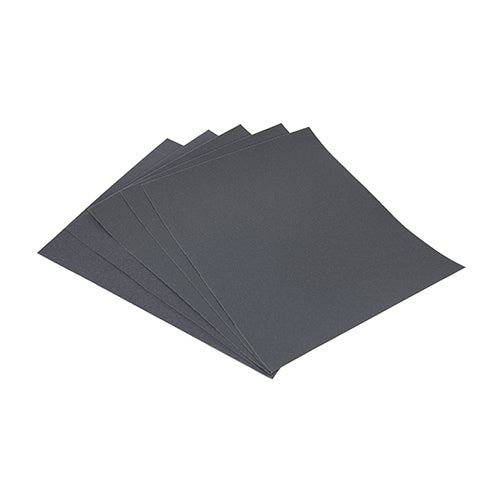 Wet & Dry Sandpaper Sanding Sheets - 1200 Grit - Black 230 x 280mm (5 Sheets)