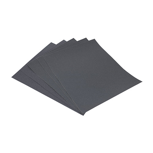 Wet & Dry Sandpaper Sanding Sheets - 600 Grit - Black 230 x 280mm (5 Sheets)