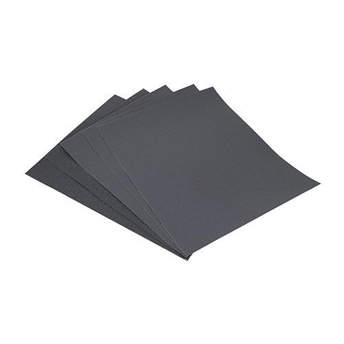 Wet & Dry Sanding Sheets - Grit 180 & 320 - Black 230 x 280mm (5 Sheets)