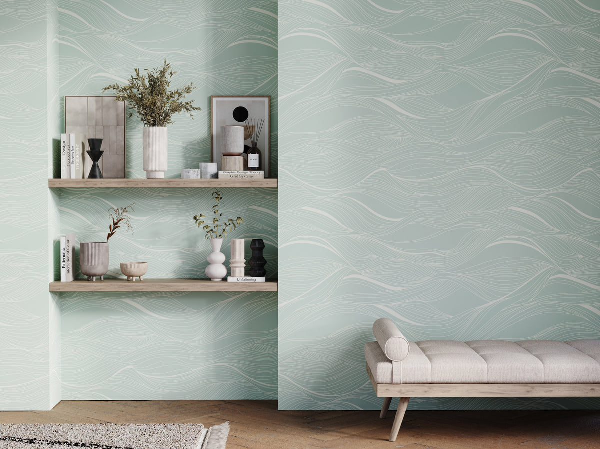 Whisper Soft Wavy Line Wallpaper