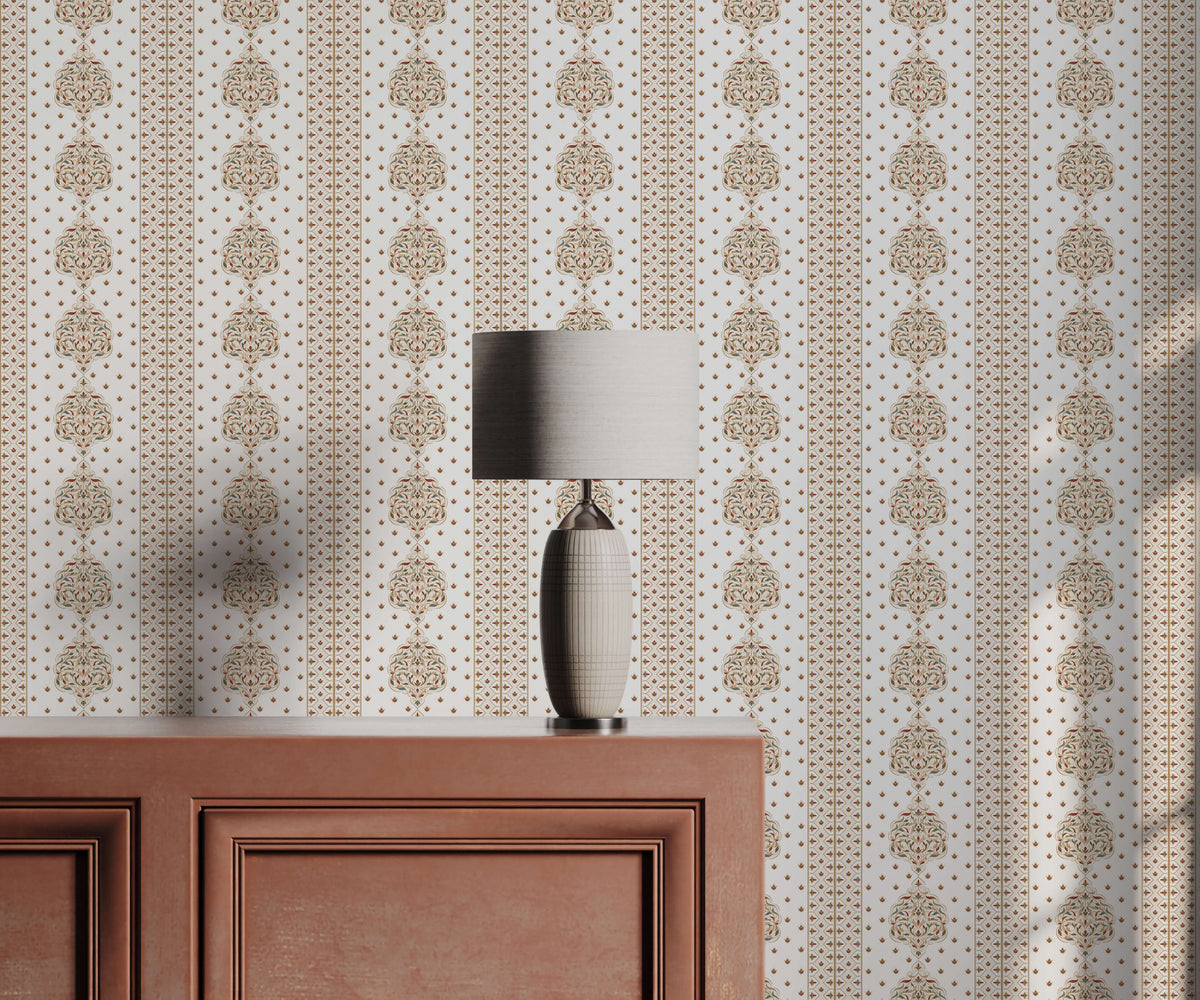 Yoro Damask Stripe Wallpaper