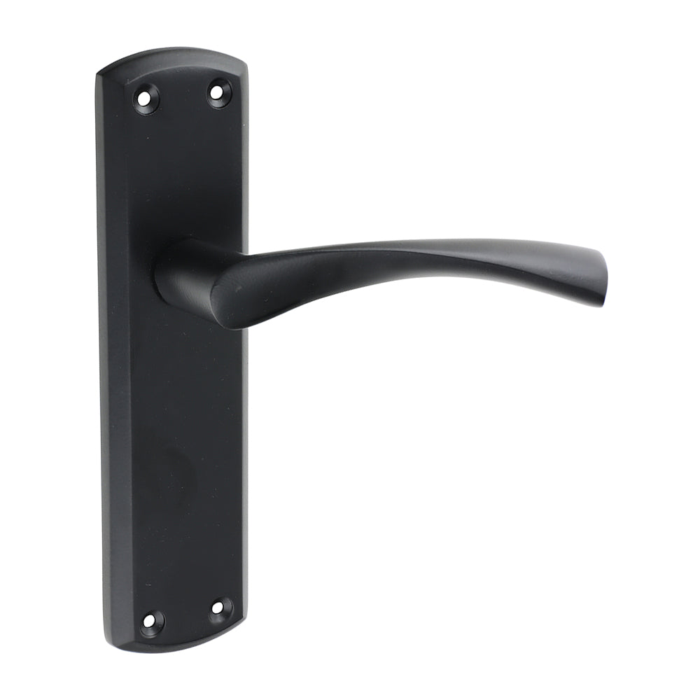 Zeta Latch Door Handle – Matt Black - 175 × 45