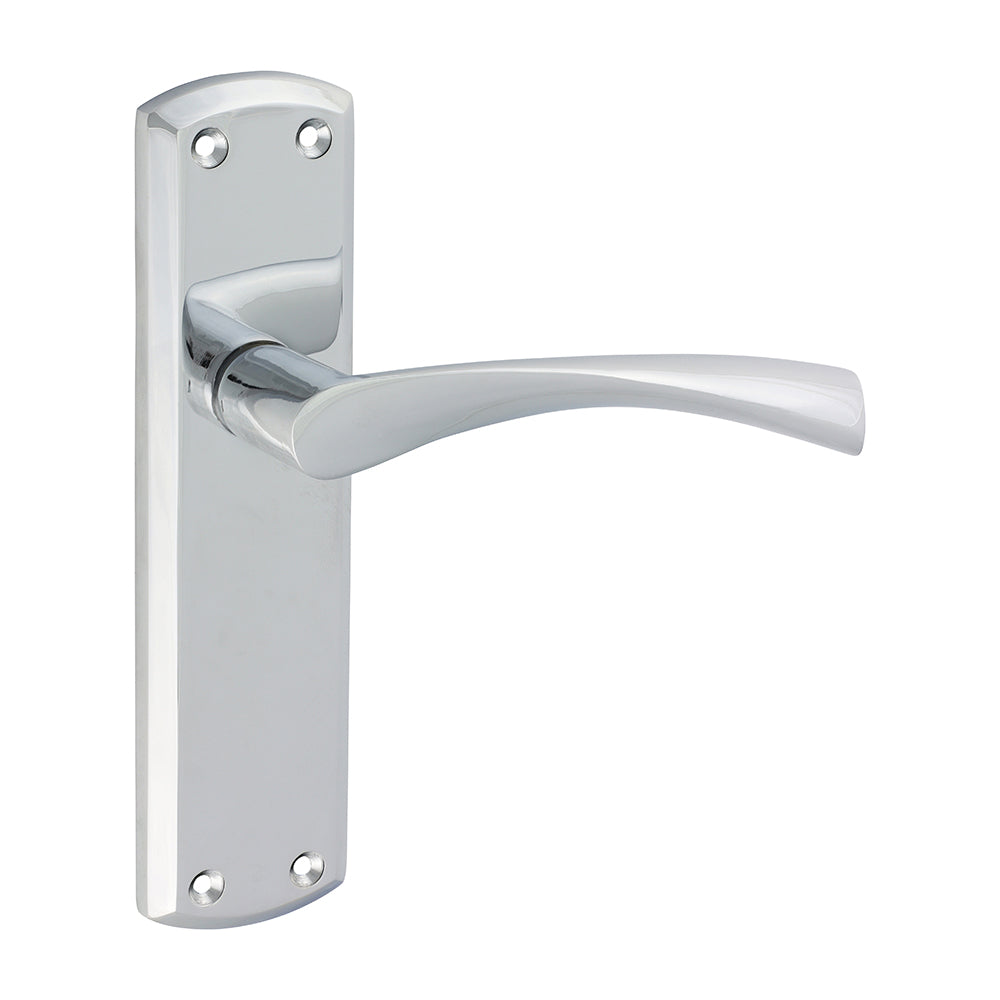 Zeta Latch Door Handle – Polished Chrome - 175 × 45