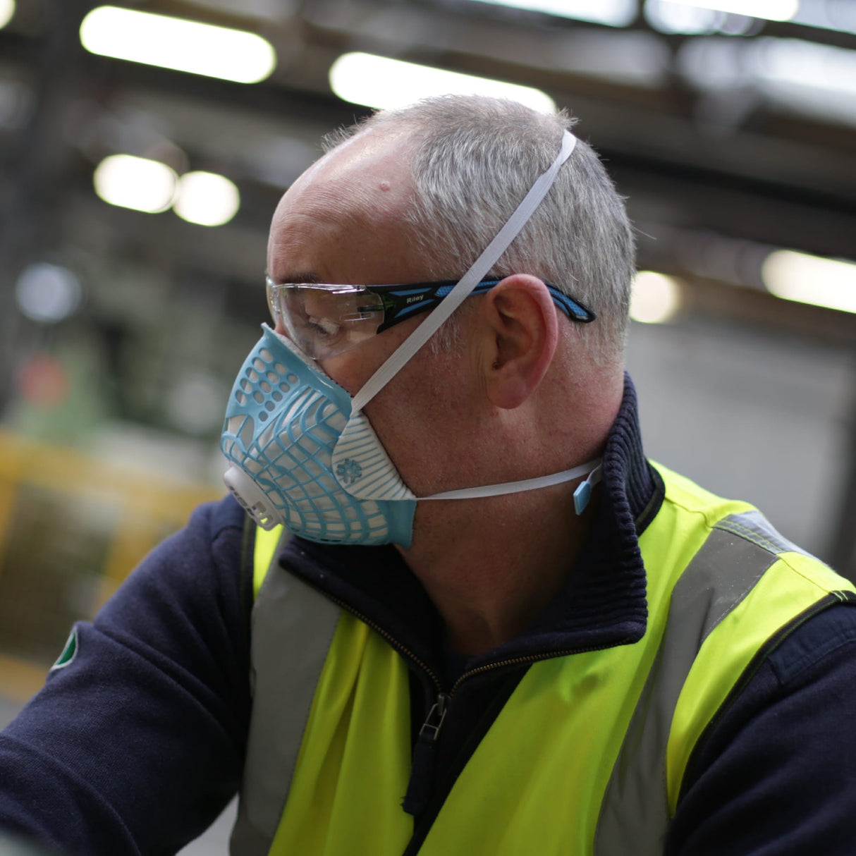 SKYTEC Flow AMF-2V FFP2 Premium Moulded Valved Disposable Cup Shape Respirator Face Dust Mask (PACK of 10)