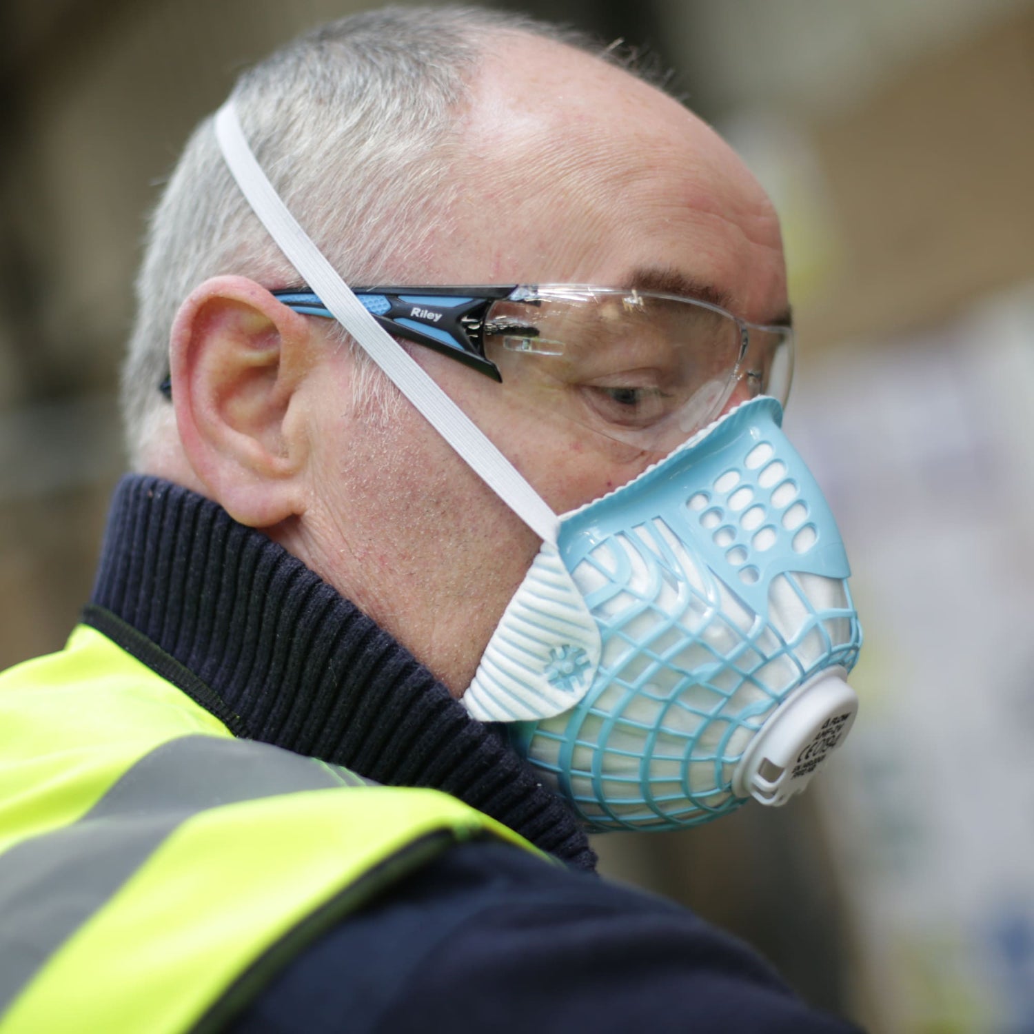 SKYTEC Flow AMF-2V FFP2 Premium Moulded Valved Disposable Cup Shape Respirator Face Dust Mask (PACK of 10)