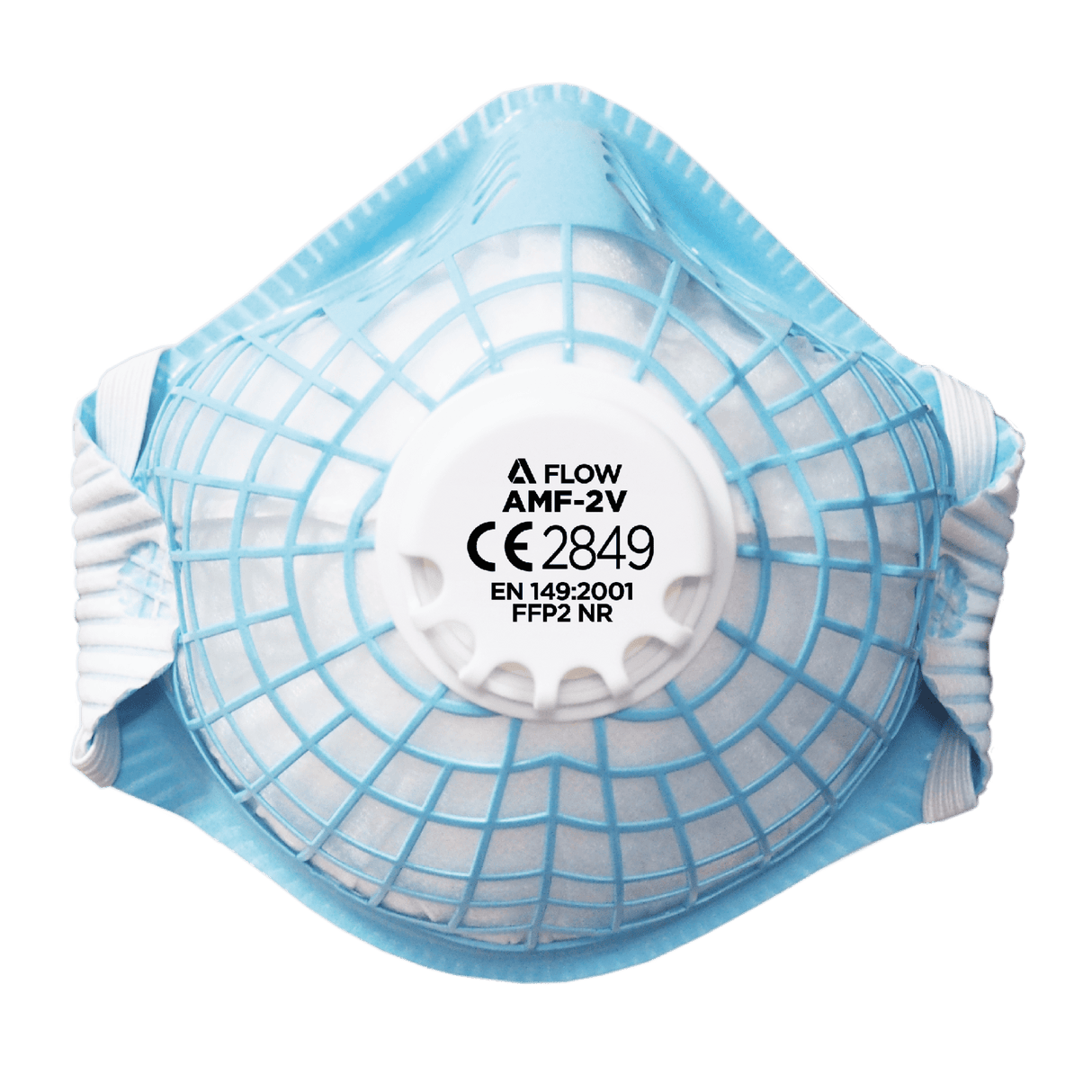SKYTEC Flow AMF-2V FFP2 Premium Moulded Valved Disposable Cup Shape Respirator Face Dust Mask (PACK of 10)