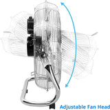 Chrome Floor Fan for Homes, Gyms, Bedrooms & Kitchens | with 3 Fan Speeds and Adjustable Tilt