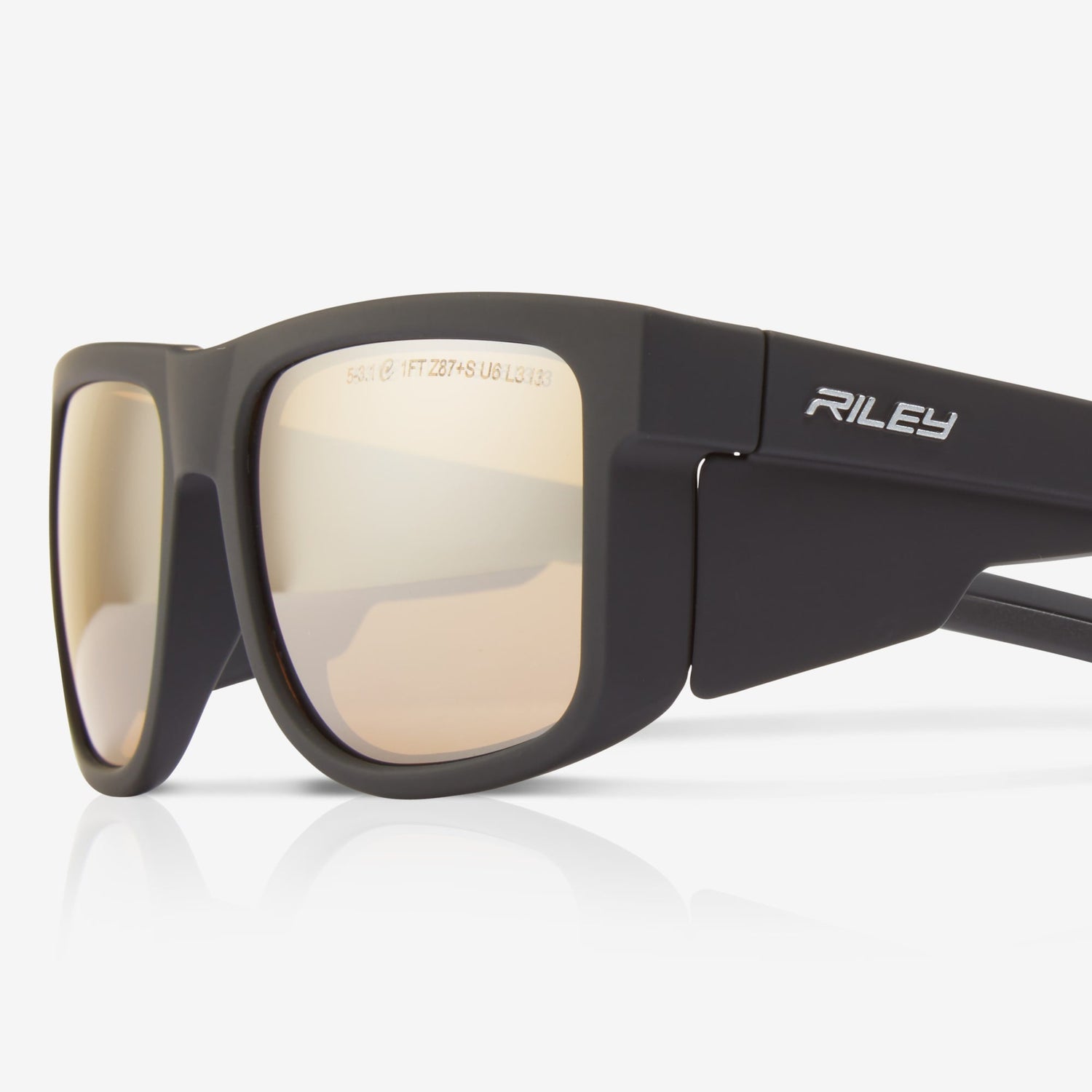 Riley Navigator – Antique Mirror Revo Safety Sunglasses, Anti-Scratch/Anti-Fog