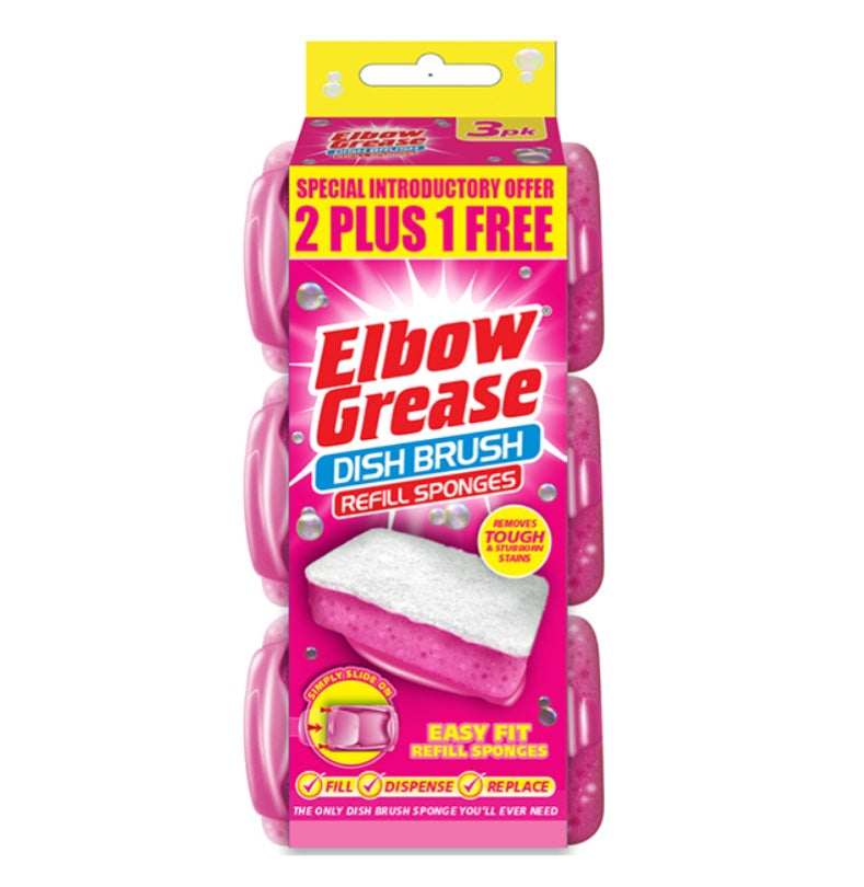 Dispensing dish brush refills 3 pack - pink