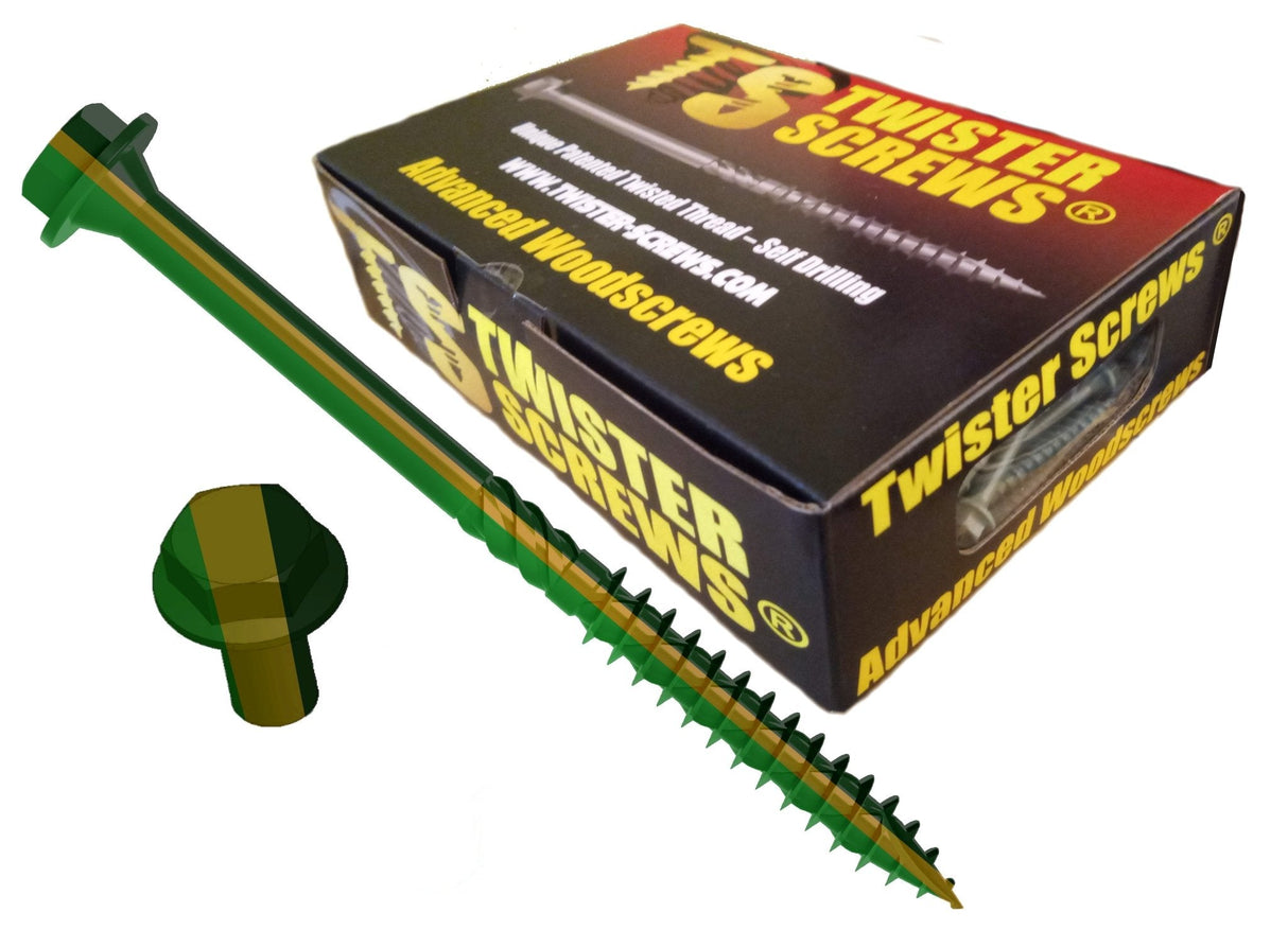 Twisterscrews HexDrive – Pro-Grade Hex Head Wood Screws - Ourdoor/External Corosion Resistant