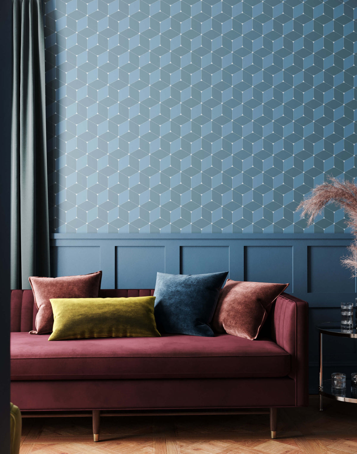 Blok Numerous Cubes Combine Geometric Wallpaper
