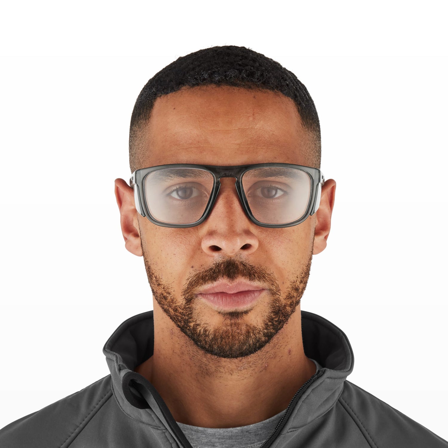 Riley Navigator X Safety Glasses – Clear Lens, Smoked Frame, Anti-Fog/Anti-Scratch